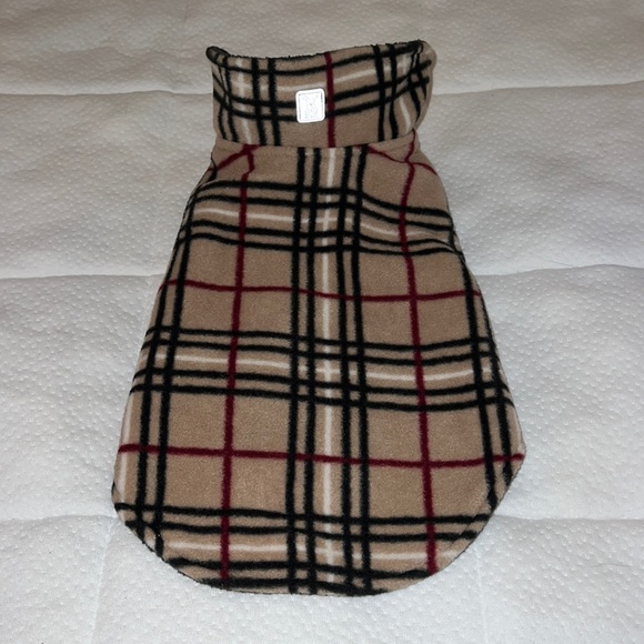 RC Pets Dog Tartan Plaid Fleece Dog Pet Coat Small Jacket Warm Fall Winter Beige Red Black